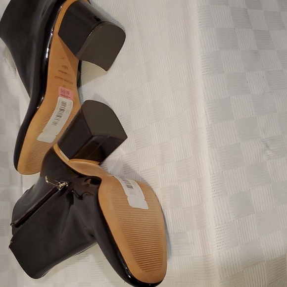 ANTONIO MELANI Black Patent Leather Aalin Block Heel Booties - Picture 9 of 10